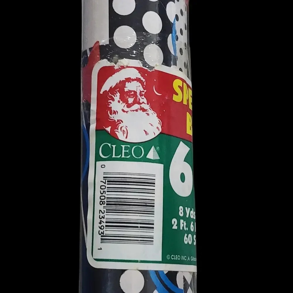 Vtg Cleo Disney Mickey Mouse Gift Wrap Paper Roll 60 Sq Ft 8 Yards NEW